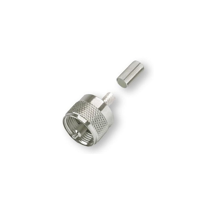 MT-2039-A Conector PL largo para RG-58 y similares. Versión crimpar.