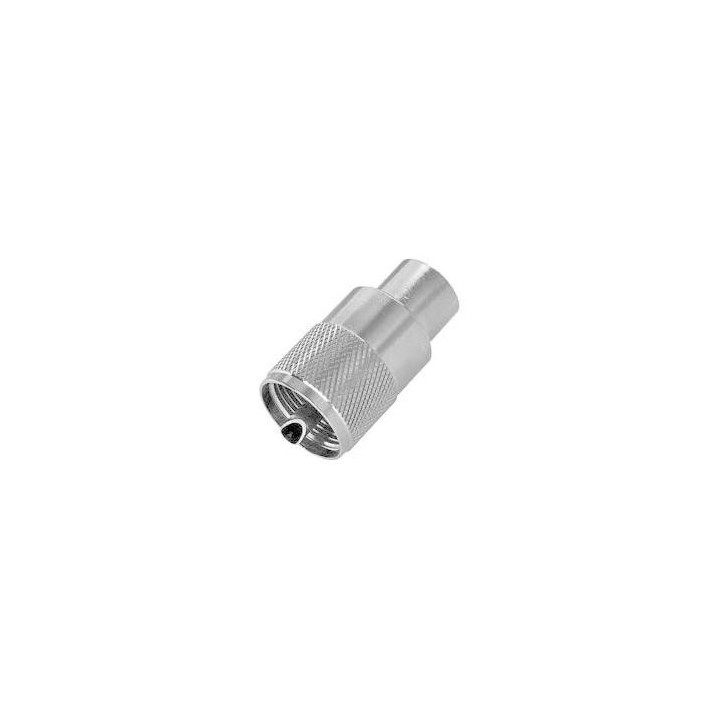 MT-259-S - Conector PL-259 para RG-213 y similares. Versión PLATA.