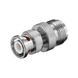 UG-255-STG - ADAPTADOR BNC MACHO / PL HEMBRA, VERSIÓN PLATA.