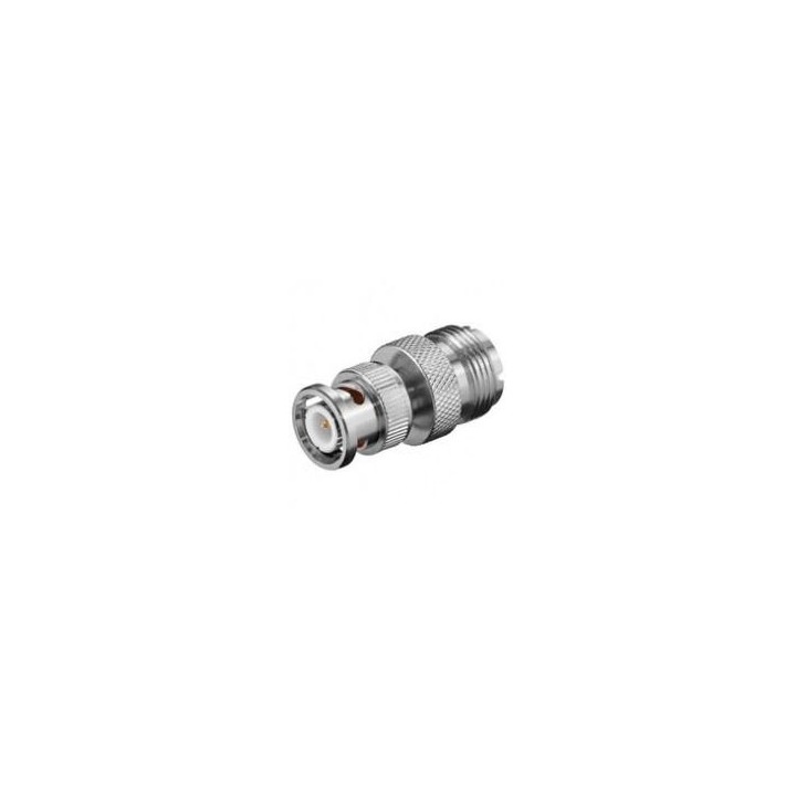 UG-255-STG - ADAPTADOR BNC MACHO / PL HEMBRA, VERSIÓN PLATA.