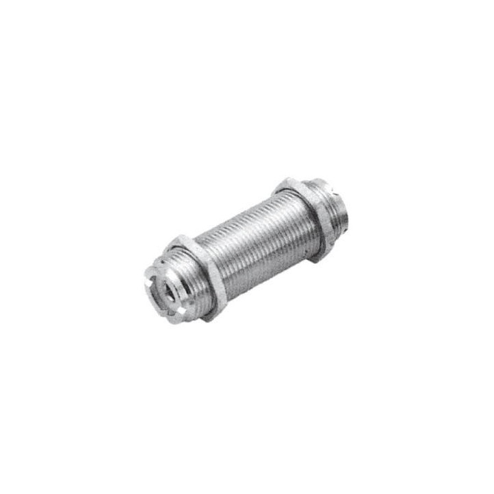 MT-7518 - ADAPTADOR DOBLE HEMBRA PL CON 2 TUERCAS (TOTALMENTE ROSCADO).