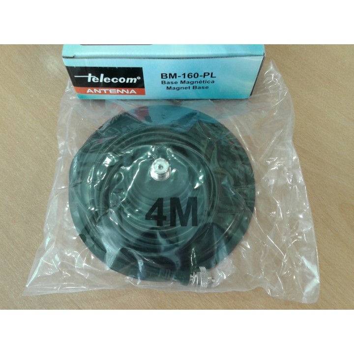 BM-160-PL - BASE MAGNÉTICA DE 16 CM. DE DIÁMETRO, EXTRAPLANA, BASE DE CAUCHO.