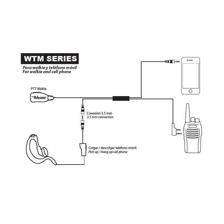 WTM-STP8000 - MICROAURICULAR MIXTO PARA SEPURA STP8000 / SMARTPHONE