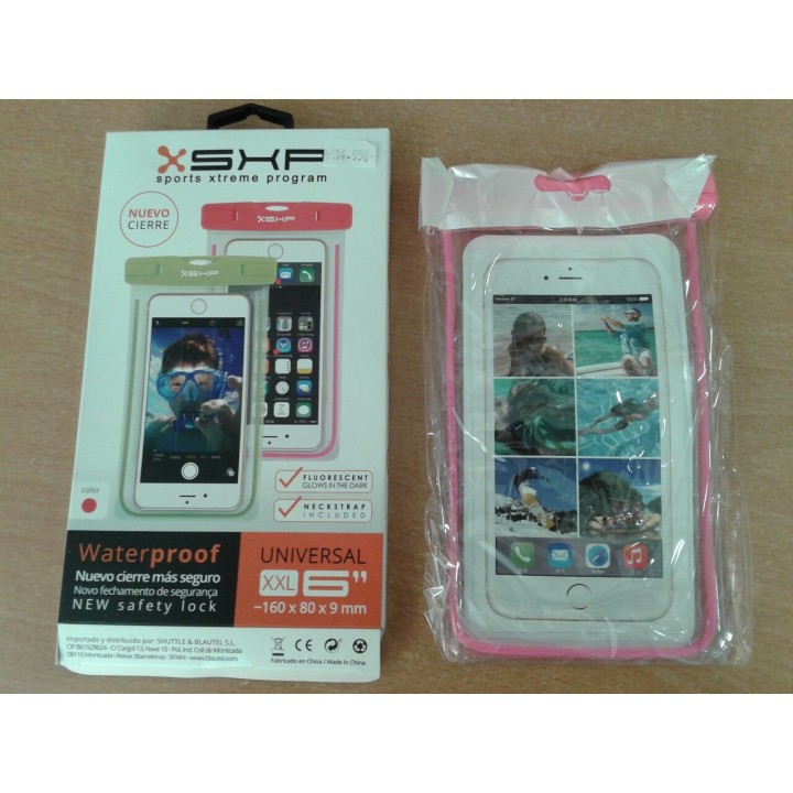 FUNDA ACUÁTICA  UNIVERSAL TRANSPARENTE  PINK/ROSA  6“