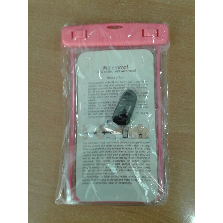 FUNDA ACUÁTICA  UNIVERSAL TRANSPARENTE  PINK/ROSA  6“