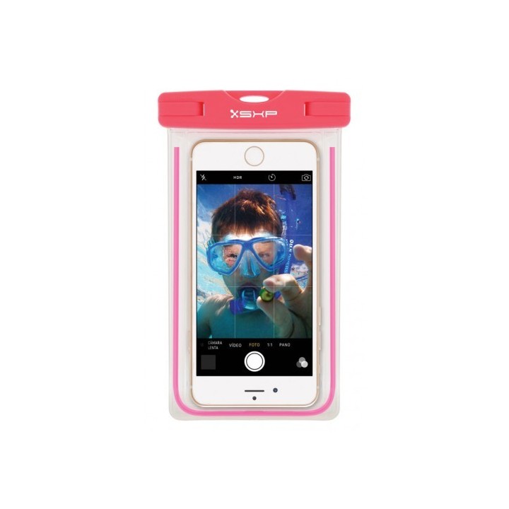 FUNDA ACUÁTICA  UNIVERSAL TRANSPARENTE  PINK/ROSA  6“
